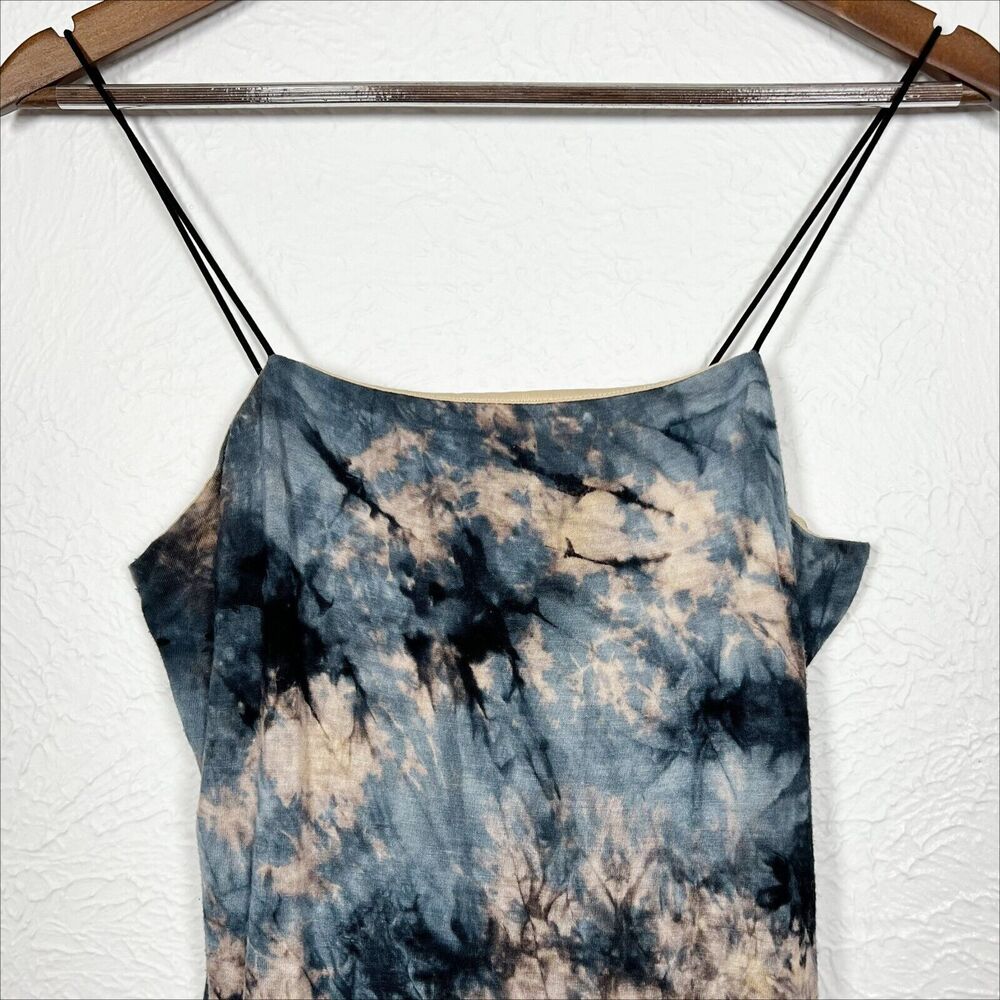 Bear Dance Women's Large Boho Tie Dye Lined Bodycon Spaghetti Strap Mini Dress - Picture 4 of 16
